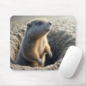 Neugieriger Groundhog im Loch Mousepad (Mit Mouse)