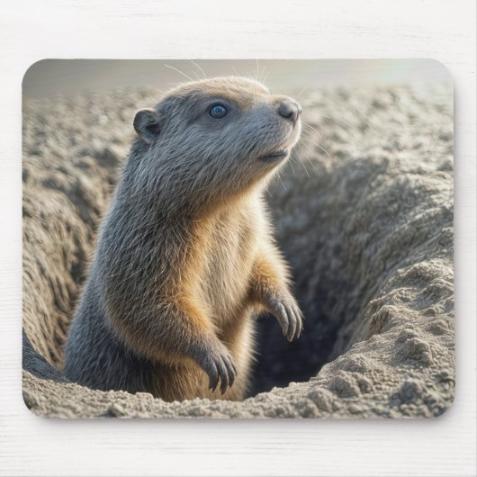 Neugieriger Groundhog im Loch Mousepad (Vorne)