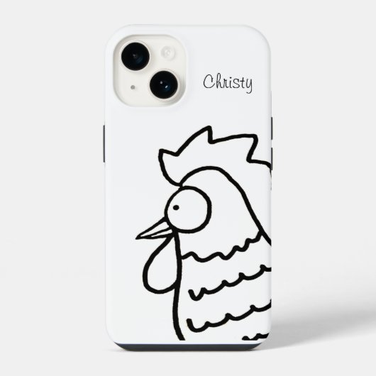 neugieriger Hahn iPhone Hülle (Rückseite)
