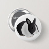Neugieriger Häschenknopf Button (Vorne & Hinten)