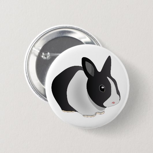Neugieriger Häschenknopf Button (Vorne & Hinten)