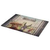 neugieriger Highland-Rind und Esel Schneidebrett (Ecke)