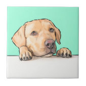 Neugieriger Hund Fliese (Vorderseite)