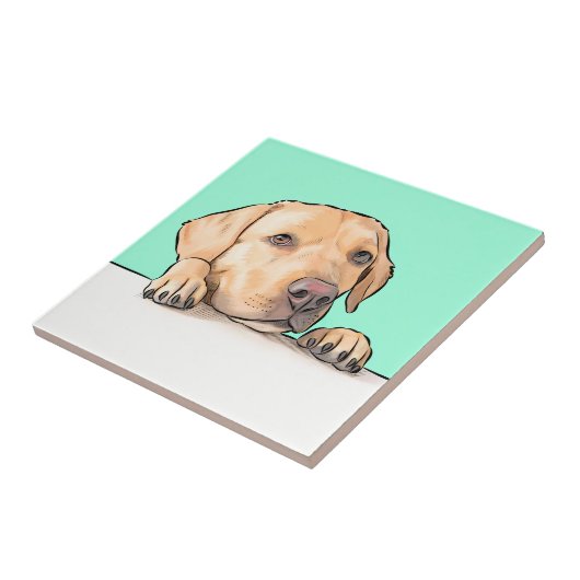 Neugieriger Hund Fliese (Seite)