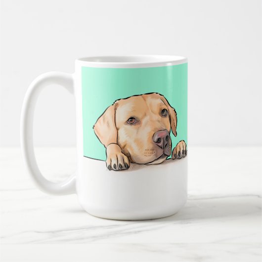 Neugieriger Hund Kaffeetasse (Links)
