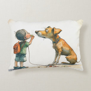 Neugieriger Hund und kleine Person: Kinderbuch Ill Dekokissen