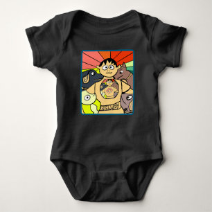 Neugieriger Junge und seine fantastischen Tiere Baby Strampler