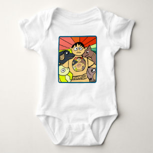 Neugieriger Junge und seine fantastischen Tiere Baby Strampler