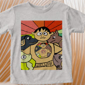 Neugieriger Junge und seine Whimsiktiere