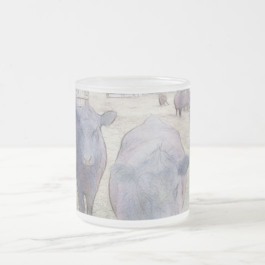 Neugieriger junger Schwarzer Angus Mattglastasse (Mittel)