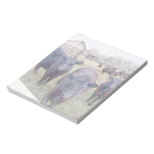 Neugieriger junger Schwarzer Angus Notizblock (Rotiert)