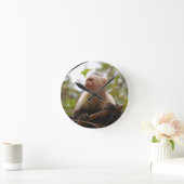 Neugieriger Kapuziner, Costa-Ricaner-Affe Runde Wanduhr (Zuhause)