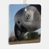 Neugieriger Kongo-Afrikanischer Grauer Papagei Keramikornament (Rechts)