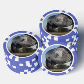Neugieriger Kongo-Afrikanischer Grauer Papagei Pokerchips (Stapel)