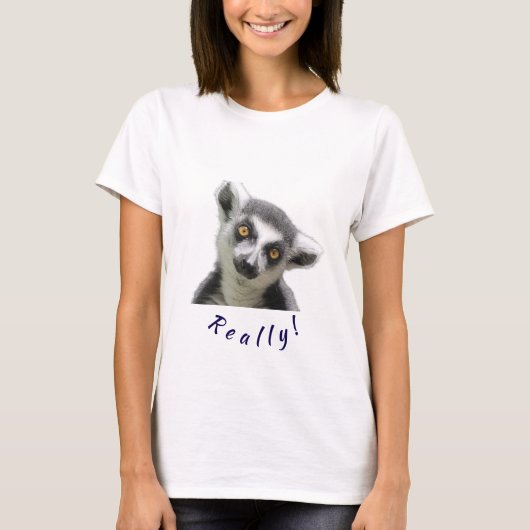 "Neugieriger Lemur-Blick" T-Shirt (Vorderseite)
