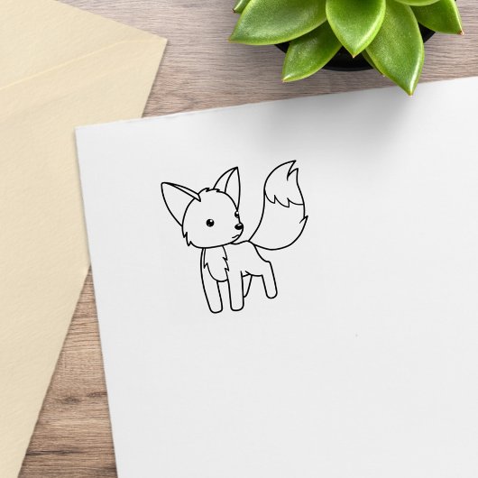 Neugieriger Little Fox 1x1 Gummistempel