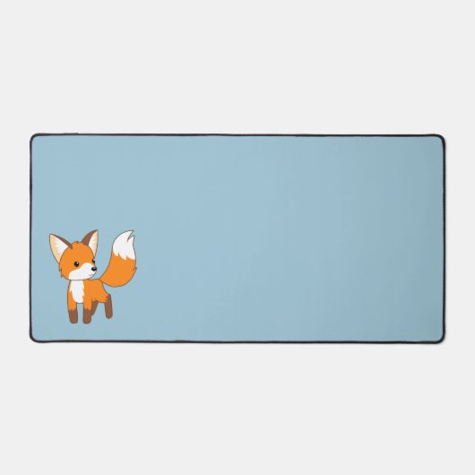 Neugieriger Little Fox auf blau Schreibtischunterlage (Vorderseite)