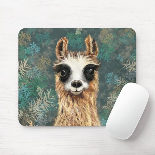 Neugieriger Llama Mouse Pad Gift Fun - Malerei Mousepad (Mit Mouse)