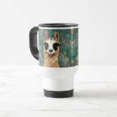 Neugieriger Llama Travel Mug - Lächeln Reisebecher (Vorderseite Links)