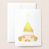 Neugieriger Niedlicher Hund mit Weihnachtsmannmütz Folienkarte (Rückseite mit Umschlag)