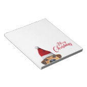 Neugieriger Niedlicher Hund mit Weihnachtsmannmütz Notizblock (angewinkelt)