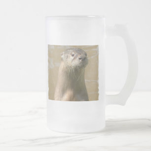 Neugieriger Otter-mattierte Bier-Tasse Mattglas Bierglas