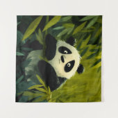 Neugieriger Panda Bambus Spähen Wandteppich (Vorderseite (Horizontal))
