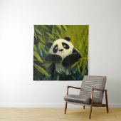 Neugieriger Panda Bambus Spähen Wandteppich (Beispiel)