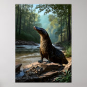 Neugieriger Platypus am Ufer Poster (Vorne)
