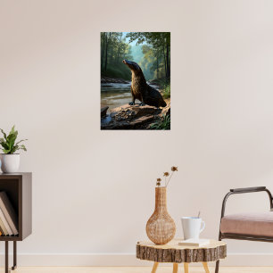 Neugieriger Platypus am Ufer Poster