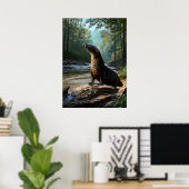 Neugieriger Platypus am Ufer Poster (Heimbüro)