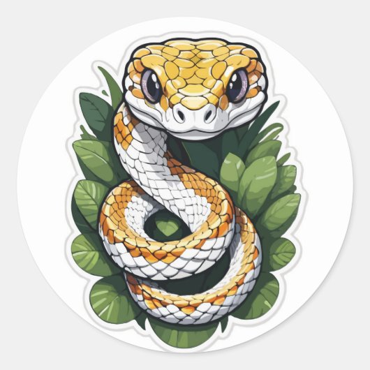 Neugieriger Python-Sticker - Eine Überraschung bei Runder Aufkleber (Vorderseite)