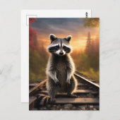 Neugieriger Raccoon Postkarte (Vorne/Hinten)