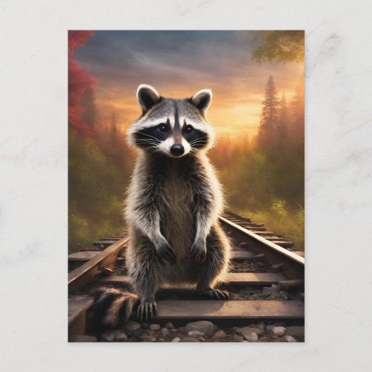 Neugieriger Raccoon Postkarte (Vorderseite)