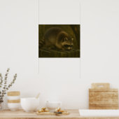 Neugieriger Raccoon - Realistischer Wald und Wildt Poster (Küche)