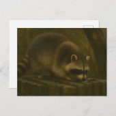 Neugieriger Raccoon - Realistischer Wald und Wildt Postkarte (Vorne/Hinten)