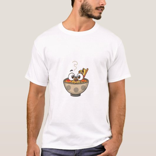 Neugieriger Ramen Bowl Fun T-Shirt (Vorderseite)