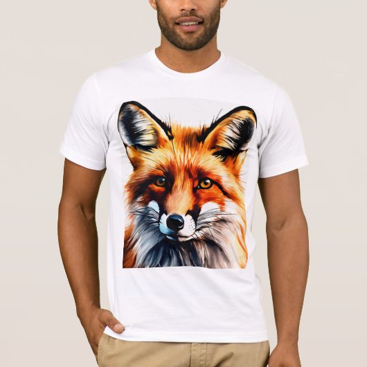 Neugieriger Red Fox Peeking T - Shirt (Vorderseite)