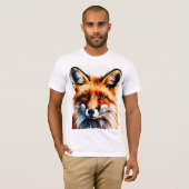 Neugieriger Red Fox Peeking T - Shirt (Vorne ganz)