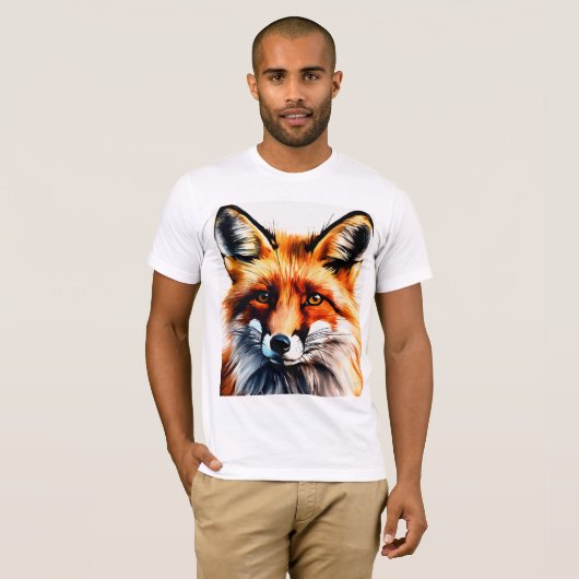 Neugieriger Red Fox Peeking T - Shirt (Vorne ganz)