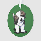 Neugieriger Saint Bernard Ornament (Vorderseite)