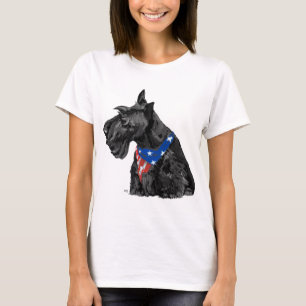 Neugieriger Schottischer Terrier Patriotisch T-Shirt
