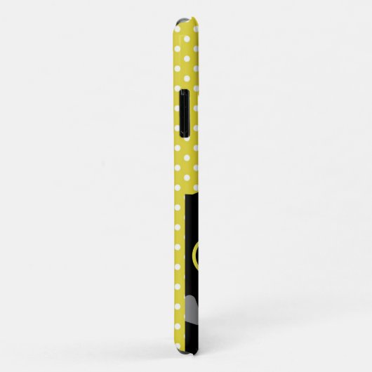 Neugieriger Schwarzkatzengelber Polka-Dot Personal Case-Mate iPhone Hülle (Hinten/Rechts)