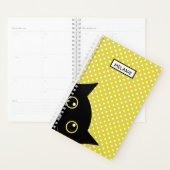 Neugieriger Schwarzkatzengelber Polka-Dot Personal Planer (Anzeige)