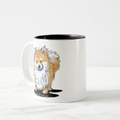 Neugieriger Spitz Zweifarbige Tasse (Vorderseite Links)