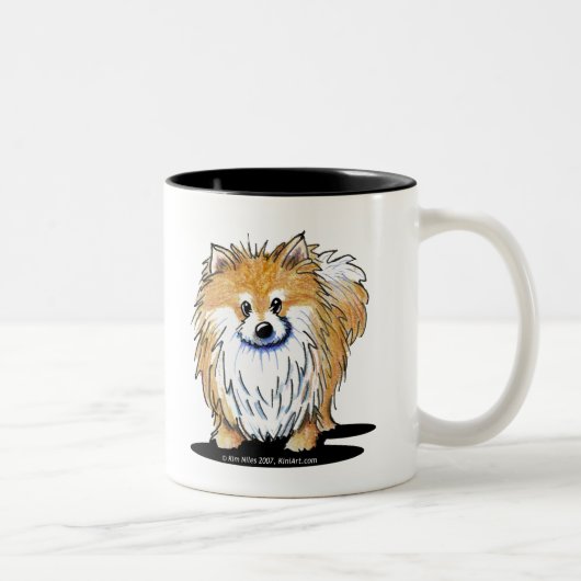 Neugieriger Spitz Zweifarbige Tasse (Rechts)