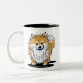 Neugieriger Spitz Zweifarbige Tasse (Links)