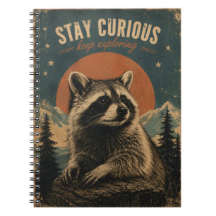 Neugieriger Waschbär Vintage Notizblock