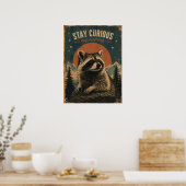 Neugieriger Waschbär Vintage Poster (Küche)