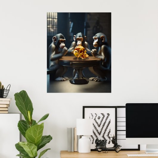 Neugieriges Apes Poster (Heimbüro)